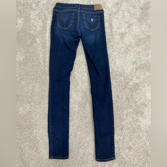 HOLLISTER SUPER SKINNY DARK WASH DISTRESSED JEANS SIZE 24L - Picture 6 of 12